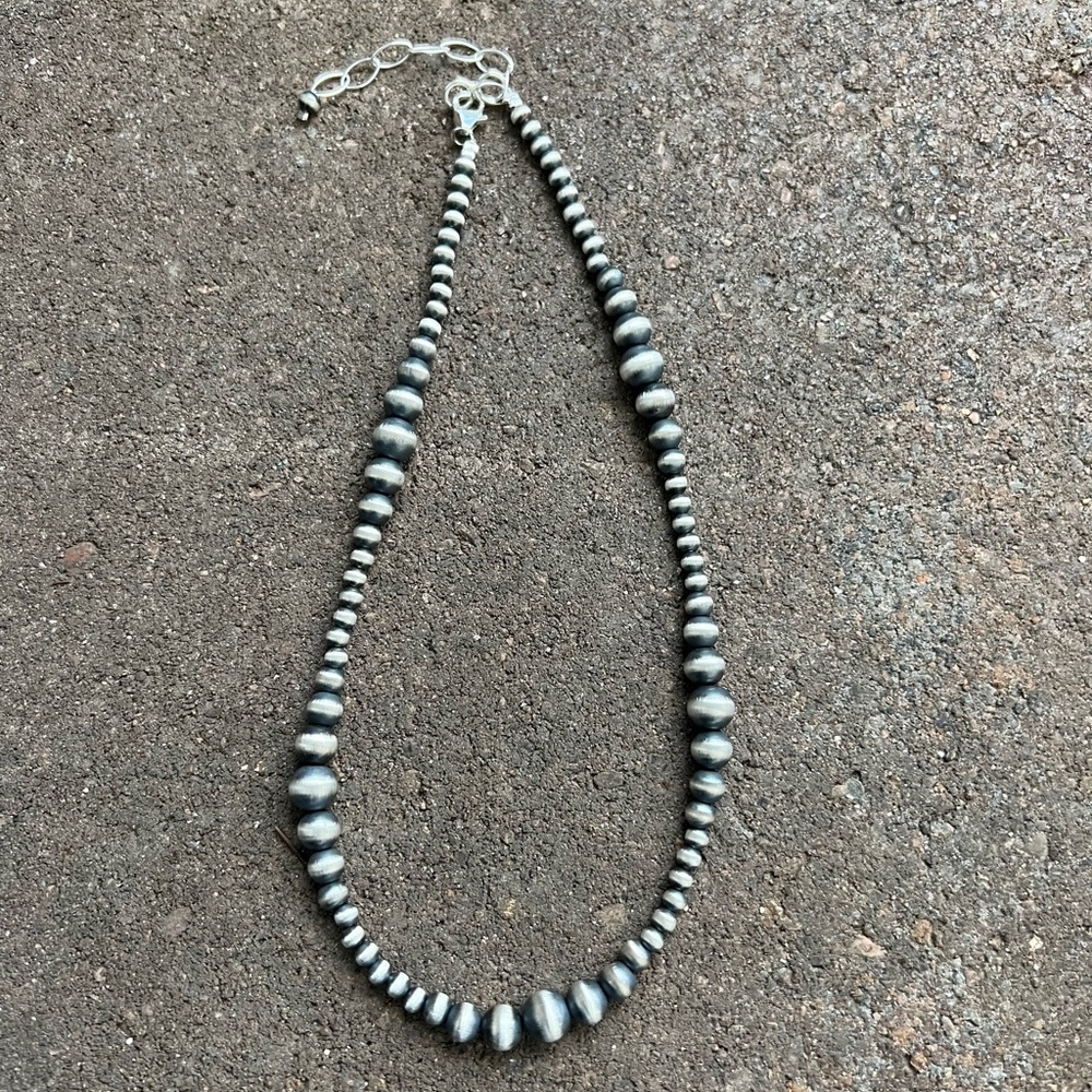 Sterling silver bead necklace